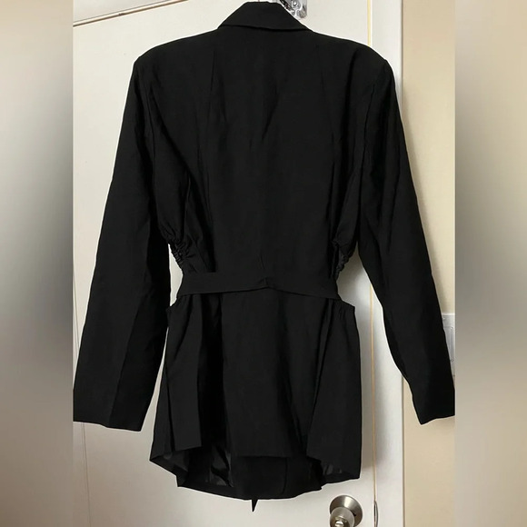 NWT ELOQUII Belted Cutout Detail Blazer Black Size 18 - Picture 5 of 12
